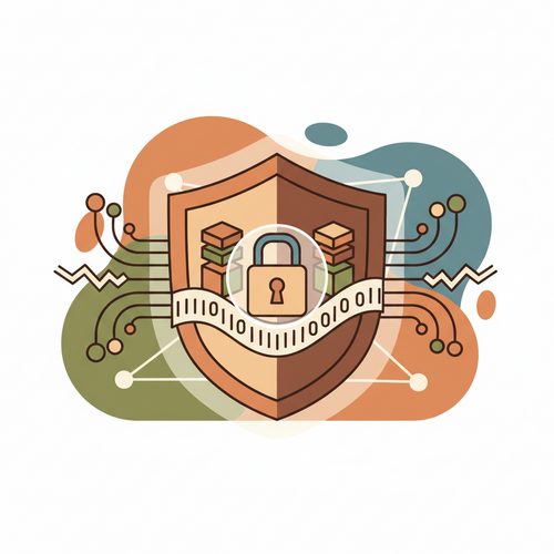 Illustration of a digital shield protecting data, symbolizing the importance of free cyber security courses for beginners.