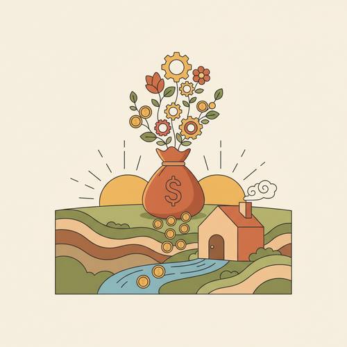 An illustration representing academic excellence and financial growth for students at Nigerian Universities for Accounting and Finance.