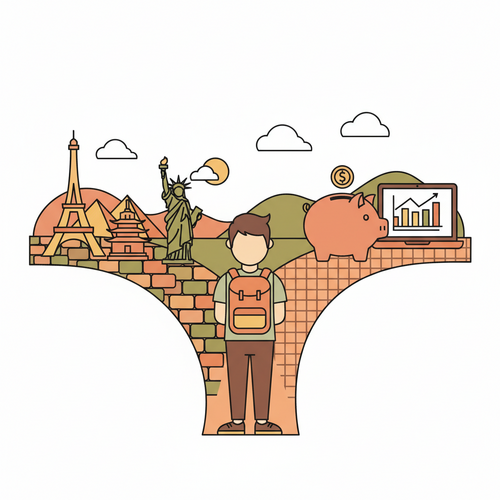 Illustration of a student making financial decisions for study abroad, symbolizing effective financial planning for study abroad students.
