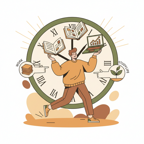 Illustration of a student effectively managing work-study balance and maintaining a strong GPA.