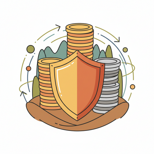 Illustration depicting capital preservation protocols, showing a shield protecting investments from macroeconomic volatility and financial uncertainty.