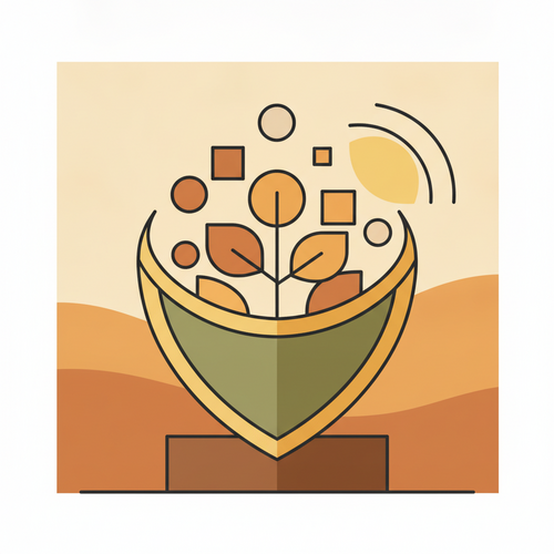 Flat design illustration of a balanced financial portfolio with various assets and protective shields, symbolizing strategic portfolio hedging mechanics and early career liquidity deployment.