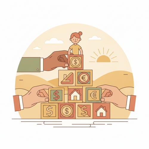 Illustration depicting intergenerational wealth architecture and financial planning