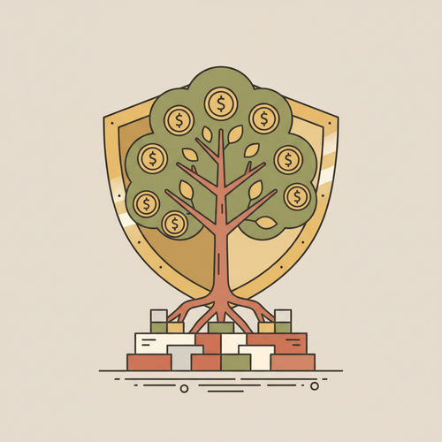 Illustration of discretionary wealth accumulation through capital retention models for high net worth alumni, showing protected growth.