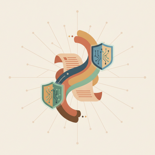 Digital micro-credentials symbolizing B2B micro-credentialing compliance and regulatory adherence in institutional continuing education.
