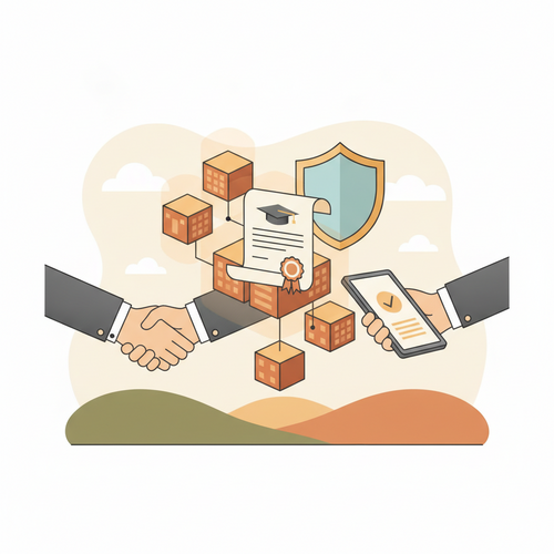 Decentralized educational credentialing with blockchain verification and corporate licensing