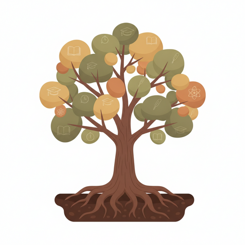 Flat design illustration representing multi-generational education wealth planning through dynasty trusts and asset protection, showing growth and enduring financial legacy for academic pursuits.
