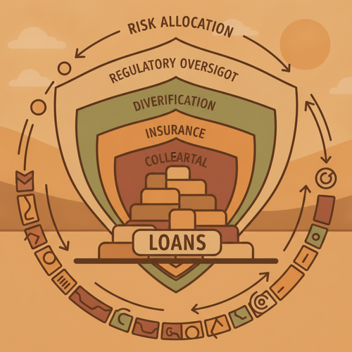Illustration of Collateralized Loan Obligations with layers of credit enhancement protecting top tranches and depicting default allocation.