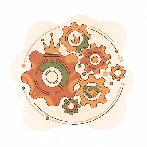 Abstract illustration depicting seamless integration and oversight, symbolizing effective corporate governance in an M&A underwriting masterclass.