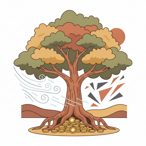 Dynasty Trusts for Generational Wealth: A conceptual illustration of a strong tree protecting wealth from inflationary erosion and estate taxes.