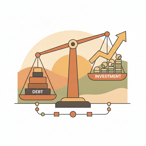 Illustration depicting graduate capital restructuring strategies, balancing income-driven amortization and yield spread refinancing.